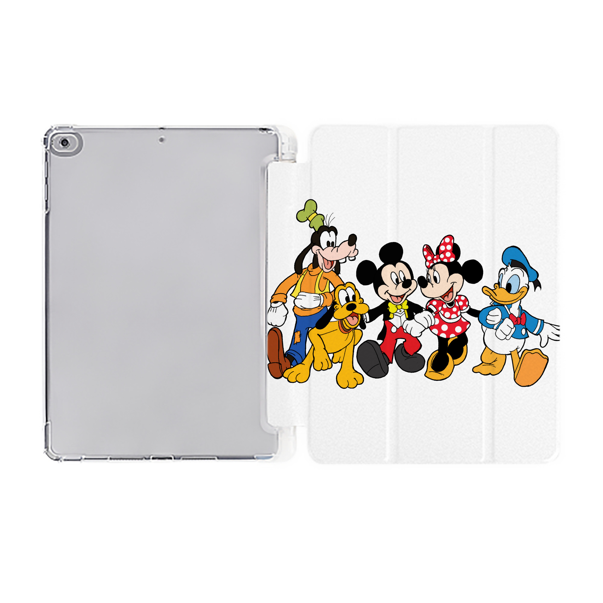 （画像用） ミッキーマウス Mickey Mouse IPad ケース ペン収納付き 三つ折りスタンド PUレザー×シリコン 対応機種9.5/10.5/10.9インチ